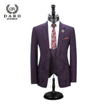 2020 DARO Mens Suit terno Slim Fit Casual one button Fashion Grid Blazer Side Vent Jacket and Pant for Wedding Party DR8038