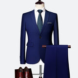 Classic Men's Suit Set 2019 High-end Customized Solid Color Slim Business Dress Groom Wedding Clothing High Quality Tuxedo /2pcs