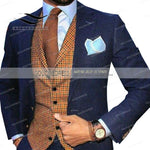 Mens Suit Vest Lapel V Neck Wool Wool Plaid Casual Formal Business Vest Waistcoat Groomman For Wedding Green/Brown/Grey/Coffe