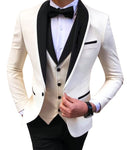 Mens suits 3 Pieces Party Costume  Slim Fit Suits Classic Design Shawl Lapel Tuxedos Prom Suit Blazer & Pants & Vest for Wedding