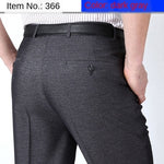 ICPANS Double Pleated Suit Pants Men Straight Loose Office Formal Dress Trouser for Man Black Gray High Waist Big Size 40 42 44