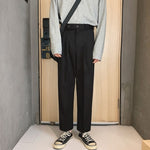 Summer Thin Straight Casual Pants Men's Fashion Solid Color Business Dress Pants Men Streetwear Loose Korean Suit Pants Mens