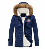 Mid-Long Parka Men Coats 2020 Winter Jacket Men Slim Thick Fur Collar Hooded Outwear Warm berber Fleece Coat Top Brand Clothing