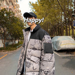 LAPPSTER Men Japanese Streetwear Black Puffer Jacket 2020 Mens Harajuku Patchwork Winter Bubble Coats Male Ghost Hip Hop Parka
